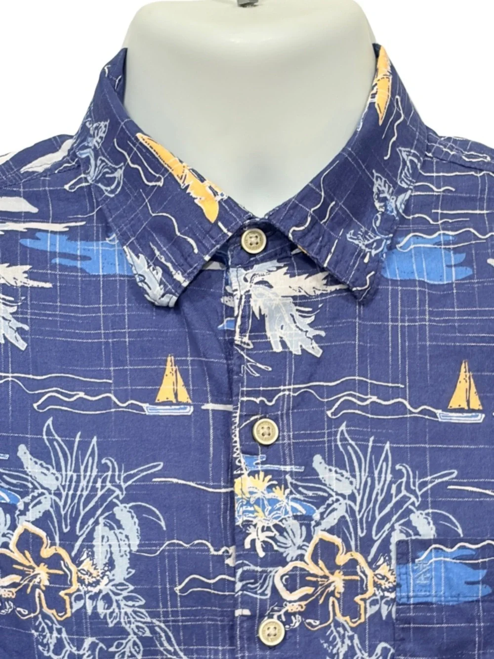 IZOD Saltwater Men’s Size M. Tropical 100% Cotton - Picture 4 of 8